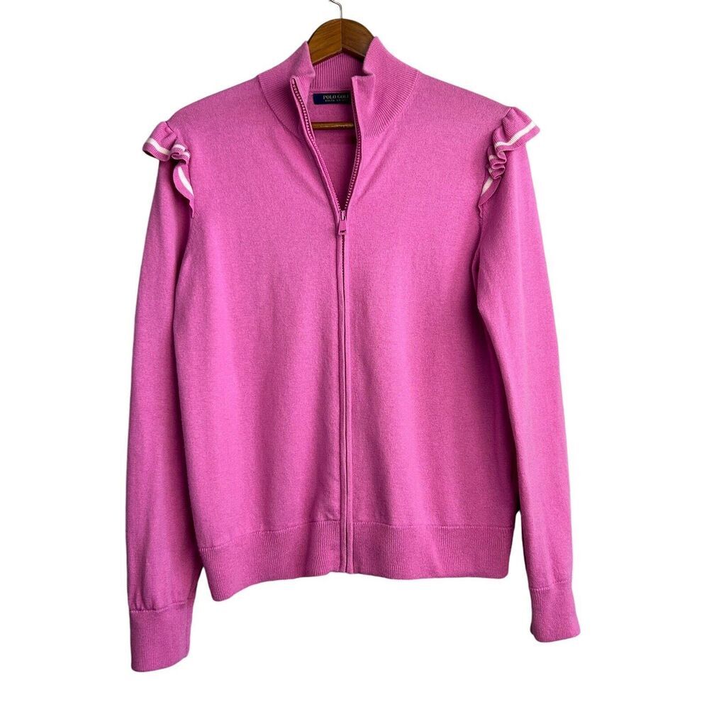 POLO Ralph Lauren Golf Womens Cashmere Sweater Full Zip Jacket Size Medium